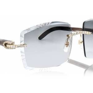 Lunettes de soleil de luxe pour hommes et femmes, sans monture, en moissanite et zircon, avec strass, pour inventaire de boutique et revente - Product Image 3