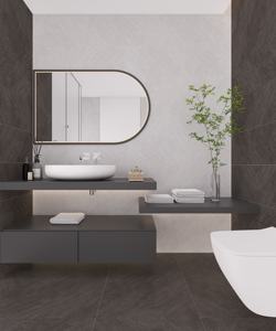 Azulejos de porcelana esmaltada mate con aspecto de piedra moderna gris claro de alta calidad 300x600 0/600x600 Vietnam Origin Firebrick Muestra gratis - Product Image 3