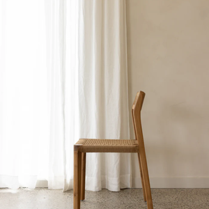 Silla de comedor de teca moderna con mimbre telar para silla de comedor casera marco de madera maciza con caña tejida - Product Image 4