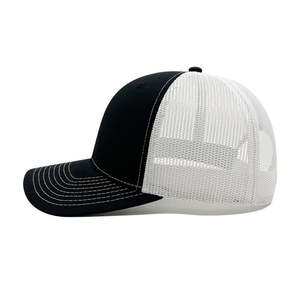 Casquettes de camionneur en toile unisexes à 5 panneaux avec logo personnalisé de haute qualité Casquettes d'équipes sportives de baseball et de football de style rayé respirantes - Product Image 3