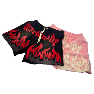 Ensemble de shorts délavés à l'acide en coton de haute qualité pour hommes vente en gros de t-shirts et de shorts pour l'été et la salle de sport - Product Image 5