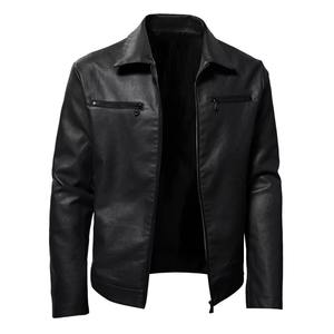 Chaqueta de cuero rojo brillante para hombre, ropa de abrigo de motociclista con estilo ajustado con mangas con cremallera y diseño informal, colores Oem - Product Image 2