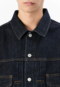 Veste en jean pour homme 100% coton personnalisée de haute qualité avec tissu selvedge lavé personnalisé et décoration boutonnée, vestes en jean OEM/ODM - Product Image 2