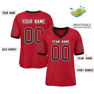 Jersey de Fútbol Americano Personalizado de Alta Calidad, Transpirable, Tallas Grandes, Impresión por Transferencia de Calor, Nombres de Equipos Bordados, Protección UV - Product Image 4