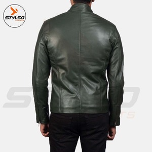 Wholesale <b>Men</b> Plain Original Leather <b>Jacket</b> for Sale Newest Style <b>Men</b> Leather <b>Jacket</b> - Product Image 4