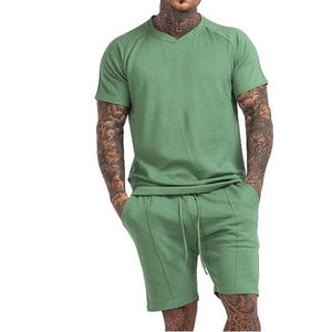 Top Quality Custom Made men <b>T</b> Shirt and Short Set Summer Wear Customized Color Round Neck Cotton Material Man Two Piece Twin Set - Product Image 6