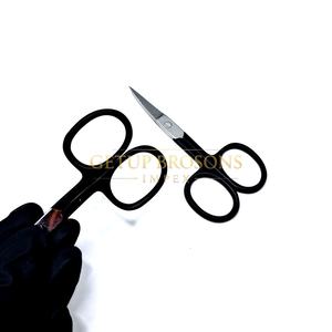 Tijeras para Cejas de Alta Calidad con Recubrimiento de Polvo Negro, Hoja Recta Afilada de Acero Inoxidable, Herramienta de Belleza con Logotipo Personalizado - Product Image 2