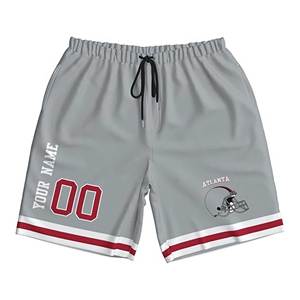 Pantalones cortos de fútbol de secado rápido personalizados para hombre, pantalones cortos de playa sólidos, nombre, número, cintura elástica, tejido de poliéster, regalos personalizados perfectos - Product Image 1