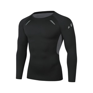 Top Trending Men's Premium Workout Shirts Nueva media manga Jogging Wear Custom 3D Impreso Regular Fit A prueba de viento Rash Guard - Product Image 3