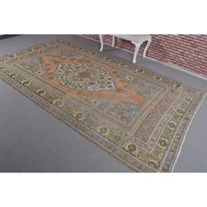 0.5x11.2 ft Rug, Vintage Turkish Rug, <b>Brown</b> <b>Wool</b> Rug - Product Image 2