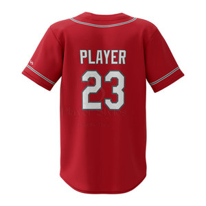 Camiseta de béisbol cómoda con botones y Media manga para hombre, ropa deportiva con logotipo personalizado y uniforme de estilo de jugador con características transpirables - Product Image 4