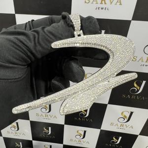 SARVA JEWELS Pendentif en argent S925 avec diamants glacés, personnalisable, testeur de diamants personnalisé, logo personnalisé, pendentif en diamant Moissanite VVS pour hommes - Product Image 5