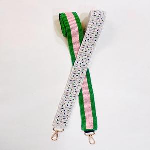 Ap Curated Couture New 2026 Collection Bright Contrasting Handmade Women Bag Straps Personalized Beaded Stripe Sprinkle Stone - Product Image 1