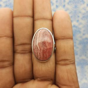 Elegant Handmade 925 <b>Solid</b> <b>Silver</b> Premium Quality Engagement Wedding Ring with Natural Rhodochrosite Diamond Stone for Parties - Product Image 5