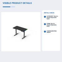 Bureau de jeu électrique réglable en hauteur avec plateau de 1400 x 600 mm et contrôleur de mémoire à moteur unique