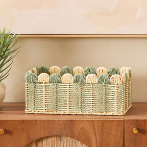 New Design Set of 3 Scalloped Seagrass Storage <b>Basket</b> Elegance Functional for Kitchen Organizing and Home Decor - Product Image 3