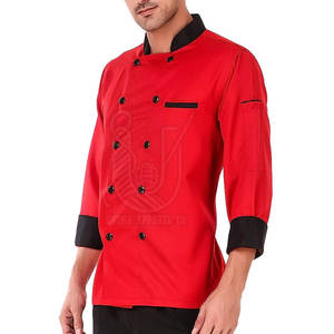 เสื้อเชฟแขนยาวผ้าฝ้ายคุณภาพสูง กระดุมสองแถว ตรวจจับการเสียดสีด้วยเข็ม บริการ OEM สำหรับผู้ชาย ใช้ในร้านอาหาร บาร์ ปรับแต่งได้ - Product Image 2