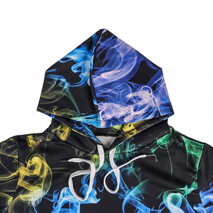 100% coton sweat à capuche graphique Vintage imprimé surdimensionné sweat décontracté bouffée Technique à manches longues Streetwear léger 3D - Product Image 3