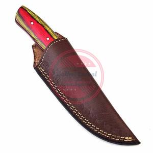 Cuchillo de caza de acero damasco al por mayor 2024 con Funda de cuero cuchillos Damasco - Product Image 6