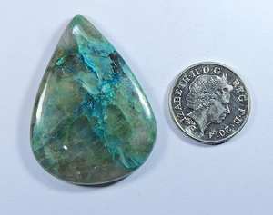 พลอยอะซูไรต์ทรงลูกแพร์สีน้ำเงินธรรมชาติแบบกึ่งมีค่า รูปทรงสวยงาม คุณภาพเยี่ยม เหมาะสำหรับทำเครื่องประดับ - Product Image 2