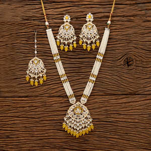 ชุดสร้อยคอยาวชุบทองอินโดเวสเตอร์นานติดลูกปัดผู้ค้าส่งในอินเดีย - Product Image 6