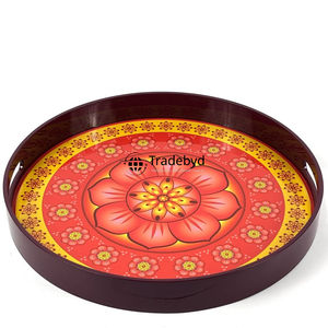 Tradebyd Premium MDF Bandeja de madera Bandeja decorativa elegante para alimentos Bebidas y hogar - Product Image 3