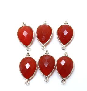 จี้เงินแท้ 925 ประดับด้วยพลอยแคลซิโดนีสีแดงธรรมชาติ ขนาด 10x14 มม. ทรงลูกแพร์เจียระไน เหมาะสำหรับงานแต่งงาน วันครบรอบ งานหมั้น หรือเป็นของขวัญทุกประเภท - Product Image 3