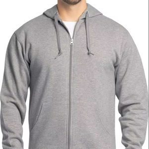 Sudadera con capucha y cremallera de impresión personalizada OEM con su logotipo Sudadera con capucha de algodón polar para hombre con capucha y cremallera - Product Image 1