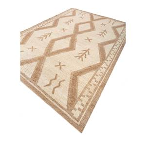 Tapis en jute et chanvre noué à la main Thyme Ivory PKJT-7003 à motif géométrique pour usage domestique - Product Image 2