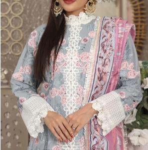 Salwar Kameez pakistanais élégant pour femmes, prêt à porter, trois pièces, broderie cousue, lin de haute qualité, costume de fête respirant - Product Image 3