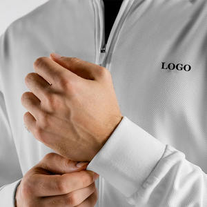 Chándal Deportivo Ajustado de Color Sólido con Cierre de Cremallera, Transpirable y Ajustable para Hombre, con Servicio OEM, Manga Larga, Mezcla de Algodón y Poliéster - Product Image 4