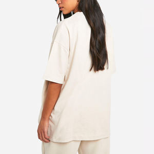 2024 invierno XL cuello redondo Camiseta algodón sólido tejido Casual Streetwear frente y espalda Puff estampado nueva decoración de logotipo al por mayor - Product Image 2