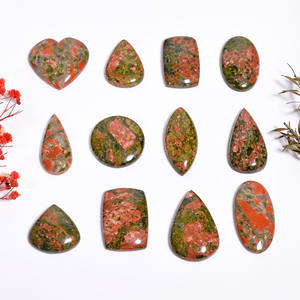 Cabujón de piedras preciosas sueltas de jaspe Unakite Natural de alta calidad AAA +, forma de mezcla de piedras preciosas sueltas y piedras preciosas de tamaño para la fabricación de joyas - Product Image 5