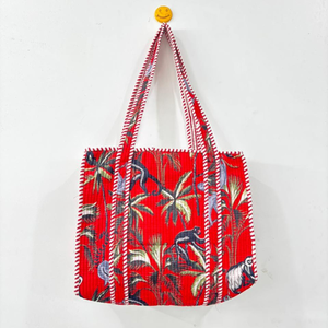 Bolsas de Almacenamiento Acolchadas 100% Algodón, Estampadas a Mano, Estilo Campestre Francés, Gran Capacidad, Hechas a Mano - Product Image 1