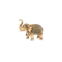 Statue d'éléphant en fer plaqué argent, style Art déco, faite à la main, figurine pour la prospérité et la décoration intérieure
