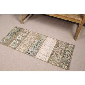 Tapis turc vintage 1,8x4,2 pi (54x129 cm), tapis oriental brun bleu - Product Image 2