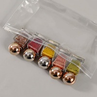Sac à fermeture éclair en PVC transparent prêt à être expédié pour vernis à ongles, outils de maquillage, houppettes, emballage de beauté, pochette de voyage refermable en PVC