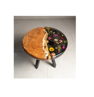 Tabouret en résine rivière et bois sur mesure pour meubles de salle à manger de maison et de restaurant à un tarif compétitif