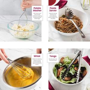 Food Serving Set in Stainless Steel with <b>Mirror</b> Finished Perfect for Elegant <b>Tabletop</b> Dining and Pasta Serving - Product Image 5