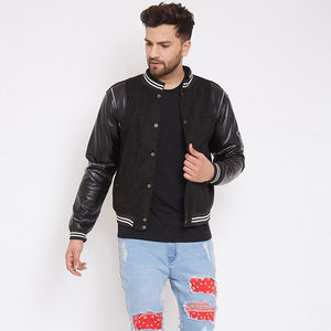 Couleur unie hommes Chenille broderie Varsity vestes nouveau à la mode Streetwear Style hommes Chenille broderie Varsity vestes - Product Image 1