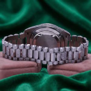 Luxury Iced Out Moissanite <b>Watch</b> <b>Men</b> <b>Blue</b> Dial Automatic Mechanical Roman Numeral VVS Diamond Hip Hop Wristwatch - Product Image 3