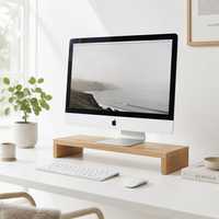 Support d'écran en bois, organiseur de bureau en bois, étagère pour cuisine, maison, bureau
