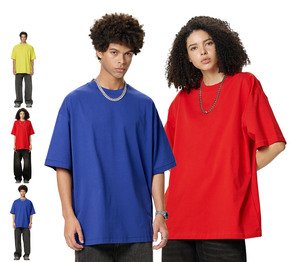 เสื้อยืดแขนสั้นถักหนา240กรัมสำหรับผู้ชายเสื้อผ้าฝ้าย100% ลำลองแห้งเร็ว - Product Image 4