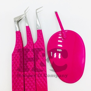 Pinzas para extensión de pestañas Punta de plata Punta afilada Pinzas para pestañas Logotipo personalizado Pinzas de volumen de acero inoxidable Espejo Visón - Product Image 1