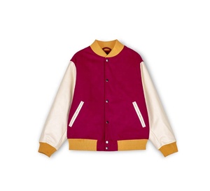 Men's Quilted Lining University Letterman <b>Jacket</b> Winter Leather Sleeves Casual <b>Mandarin</b> <b>Collar</b> Custom Wool Varsity <b>Jacket</b> Men's - Product Image 1