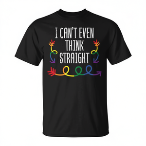 T-shirt da donna Gay Pride con scritta “Non posso nemmeno pensare in modo normale”, articolo promozionale per aliati LGBTQ - Product Image 2