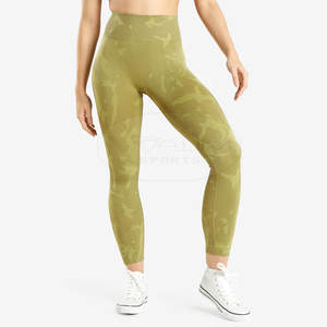 Legging d'entraînement pour femme, taille élastique, longueur genou, motif uni, respirant et confortable, qualité supérieure, directement de l'usine - Product Image 1