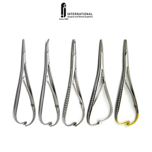Ensemble d'instruments chirurgicaux manuels réutilisables en acier inoxydable dentaire de haute qualité, personnalisés en gros d'usine, porte-aiguilles Mathieu - Product Image 1