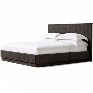 Meubles de chambre à coucher modernes de luxe, ensemble de lits doubles en bois massif de chêne naturel - Product Image 5
