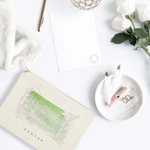 Sac cosmétique en lin écologique Denver, organiseur de maquillage portable en toile de coton avec fermeture éclair, logo personnalisable - Product Image 2